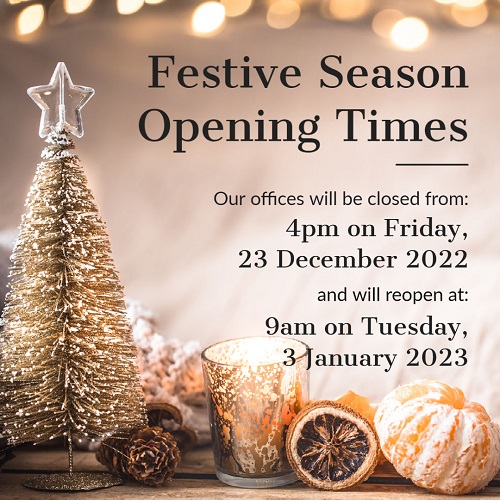 festive season opening times